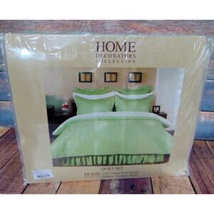 NEW Green QUILT BEDDING 86"x68" Twin TwinXL Full Blanket + 2 Pillow Shams